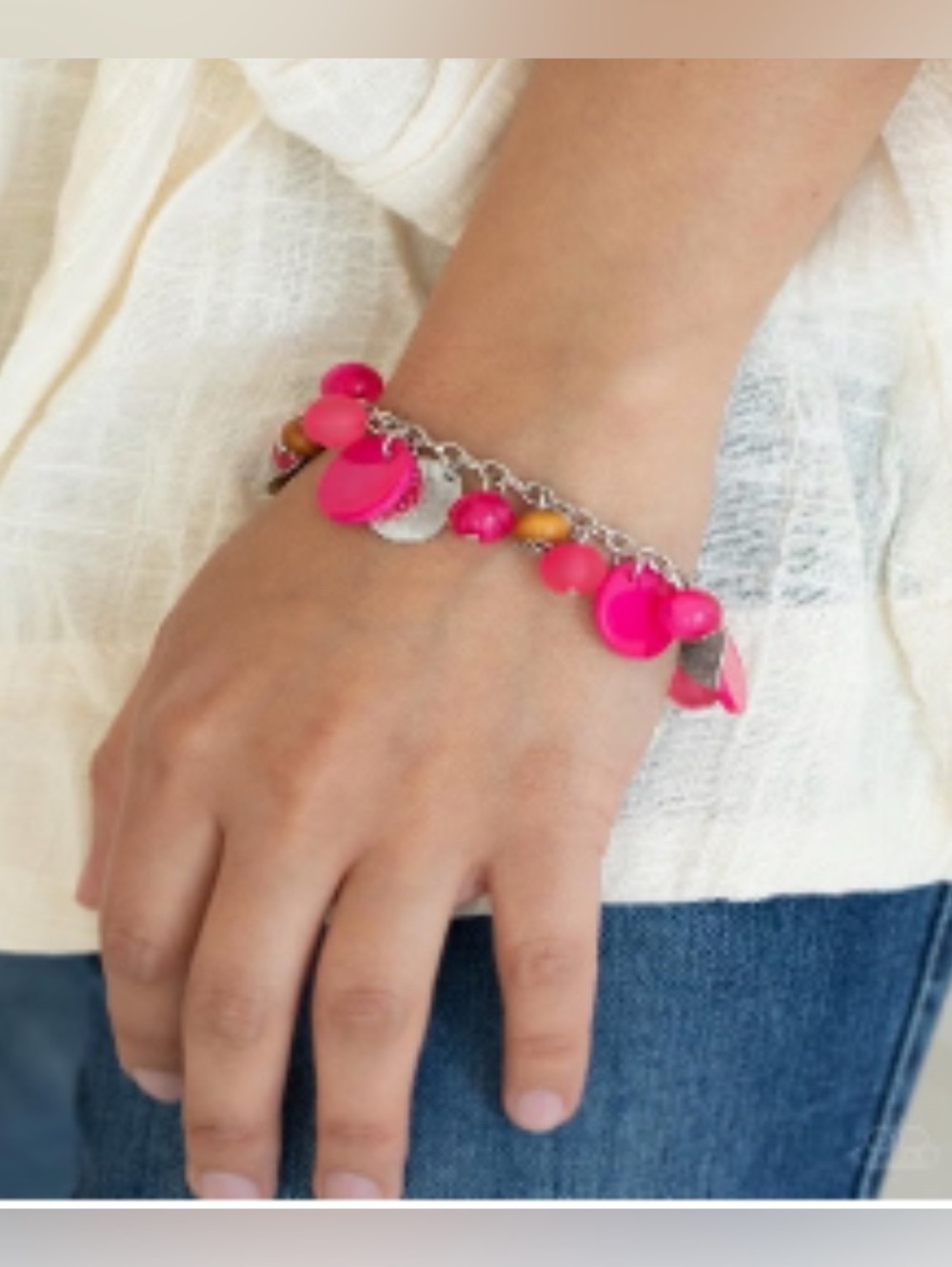 Pink Charm Disc Bracelet - Women Jewelry